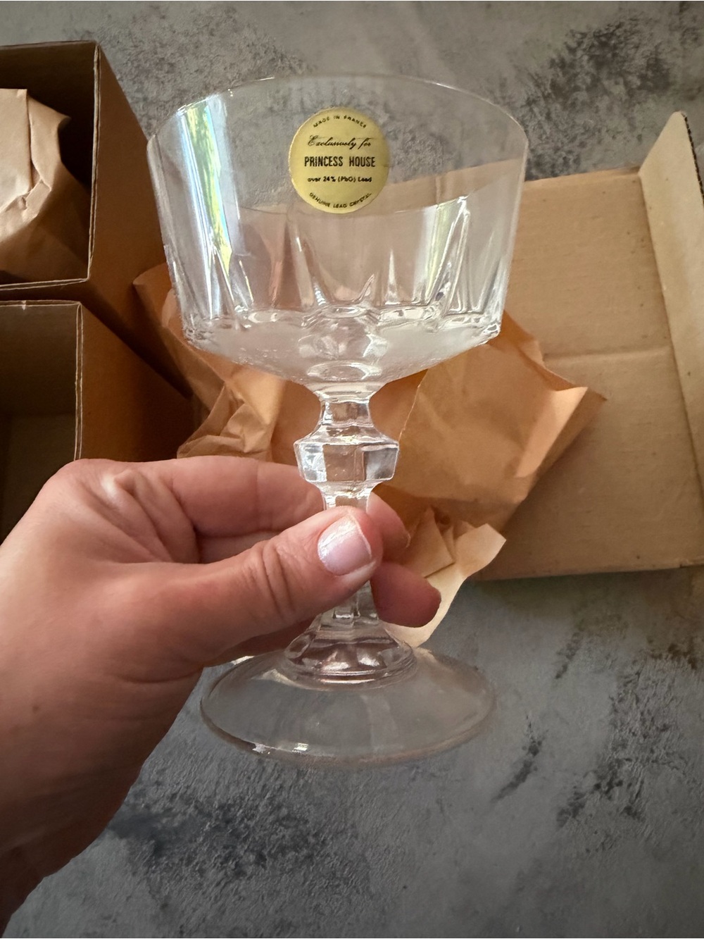 NIB- Princess House clear crystal champagne glasses set of 8